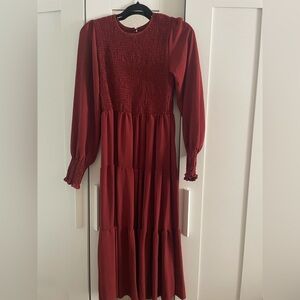 Cute Long Sleeve Smocked Dress Sz. L